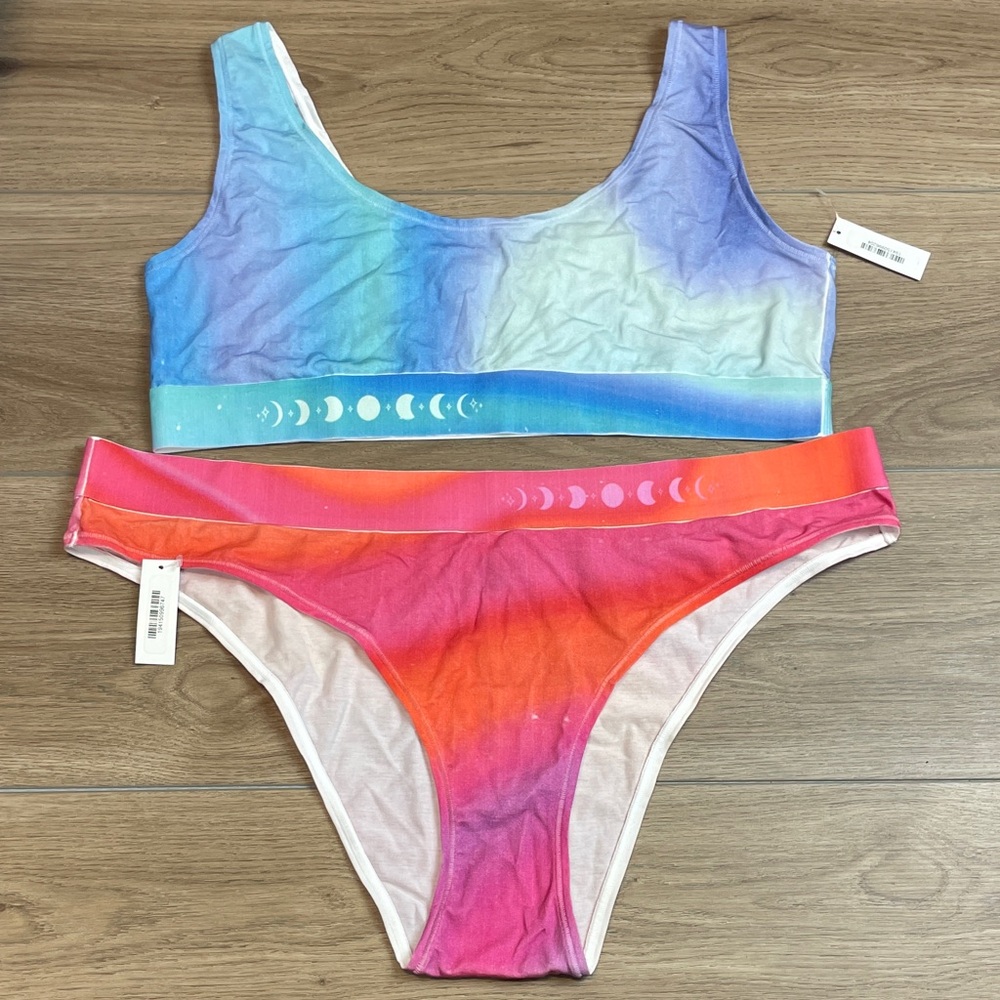 NWT Adore Me Sanctuary 2X Intimate Set Bra and Panties Celestial Print